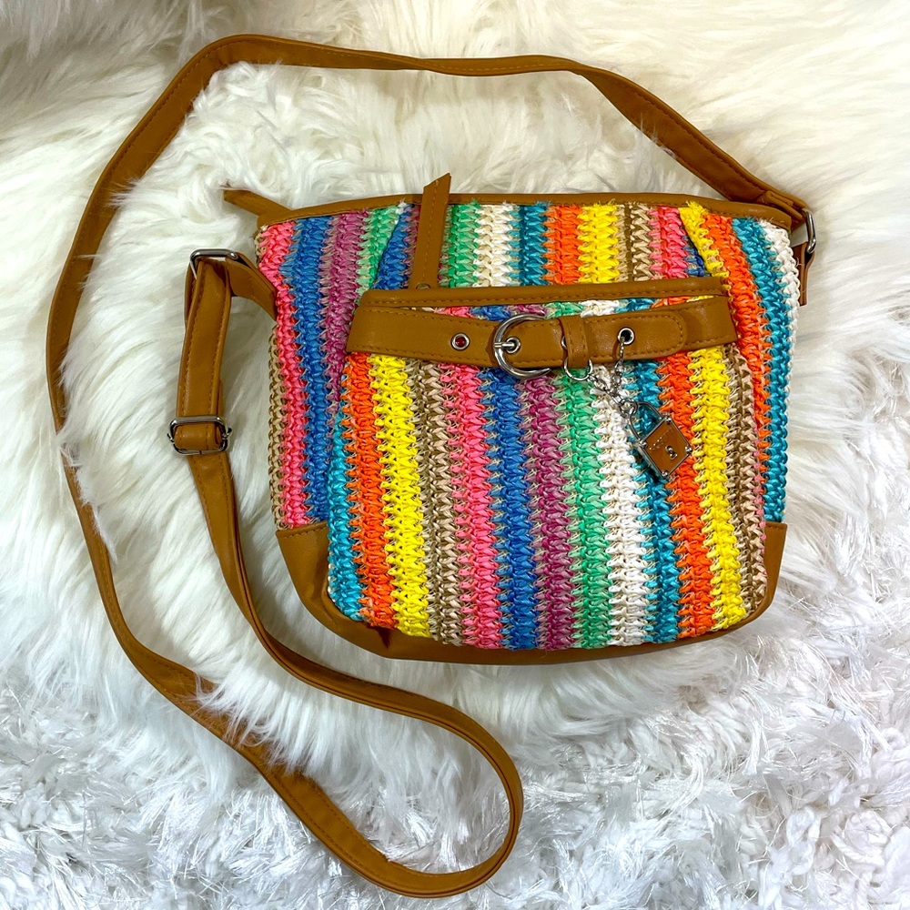 Rosetti Venice Colorful Straw Crossbody Bag